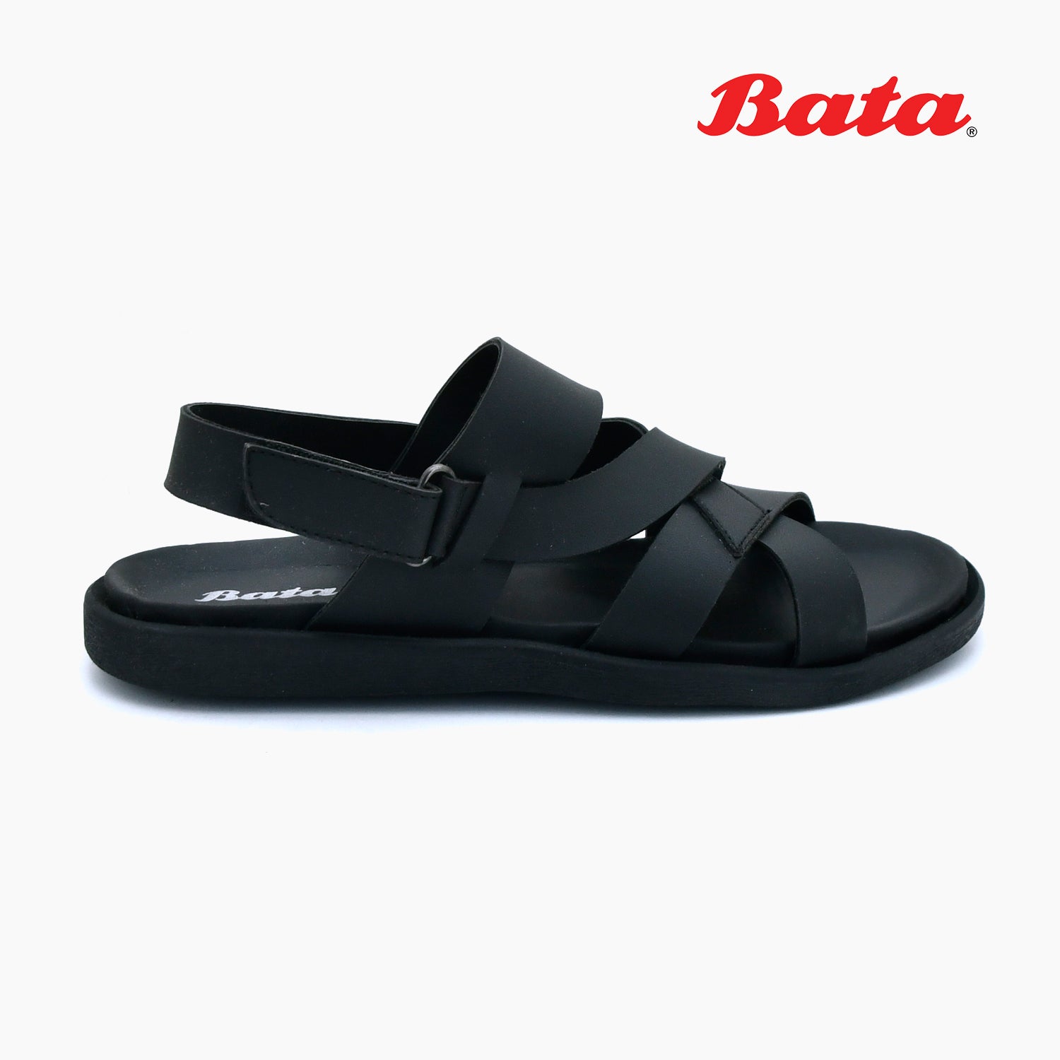 Synthetic Leather Daily Wear Bata Men Black Casual Sandals, Size: 6 To 10  at Rs 490/pair in Mumbai